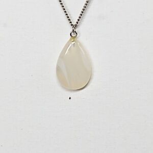 Chic White Onyx Teardrop Pendant Necklace